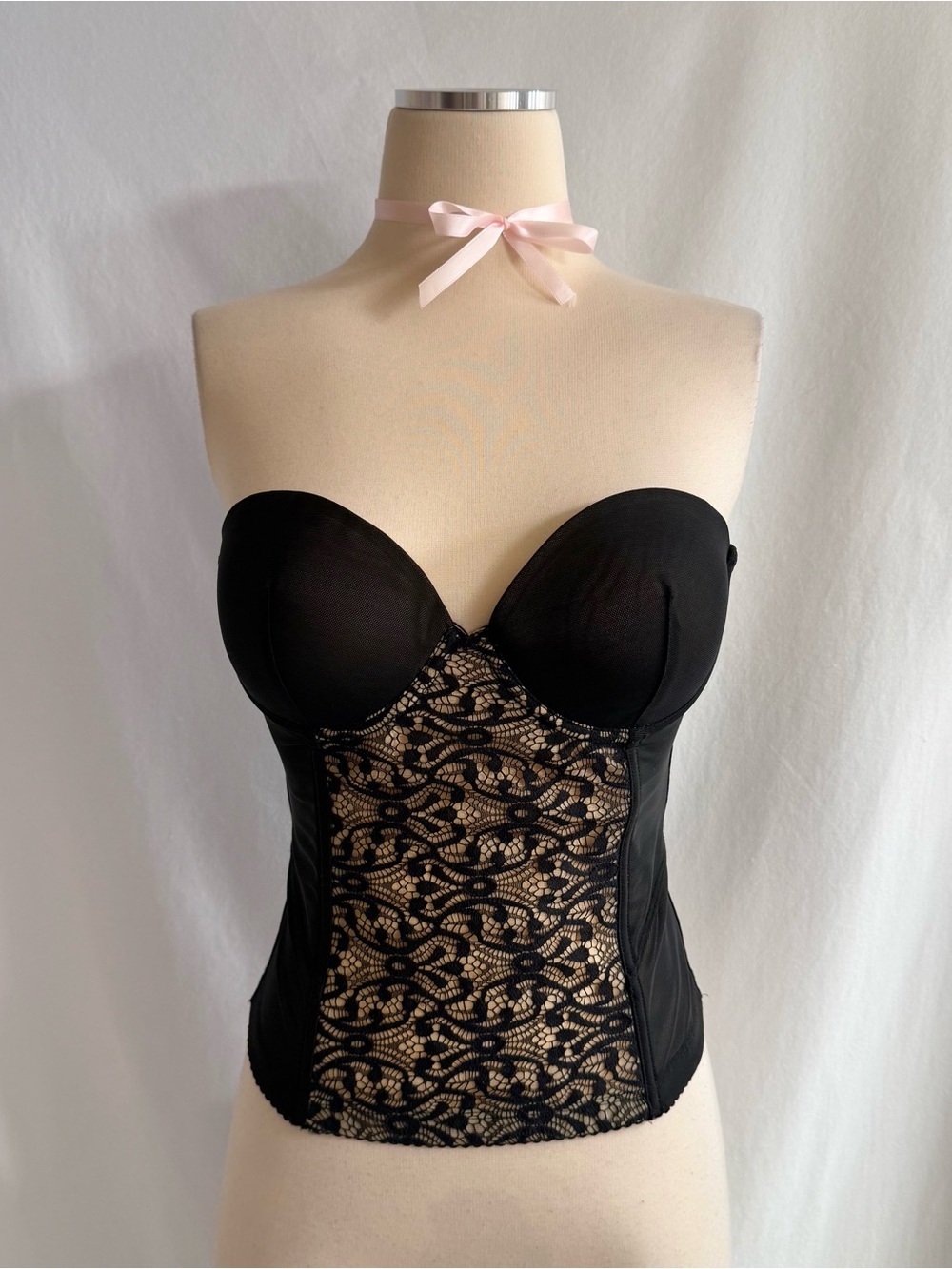 Y2K Jessica Simpson Black Sheer Lace Bustier